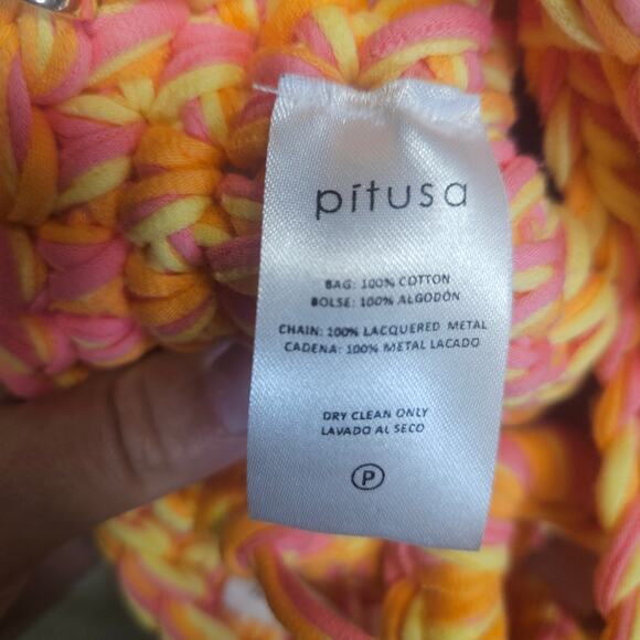 NWT Pitusa Macrame Chain Mini Bag Mixed Pink - Picture 7 of 9